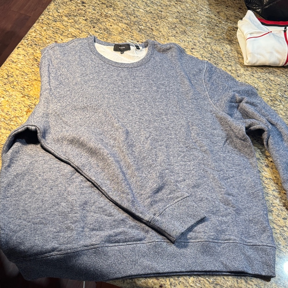 Vince Men's Heathered Blue Crewneck Sweater - Picture 2 of 2
